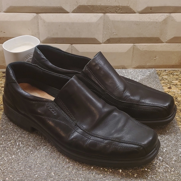 ECCO Helsinki Black Leather Loafer Shoes EU 47